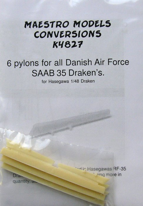 1/48 Danish SAAB 35 pylons (6 pcs.)