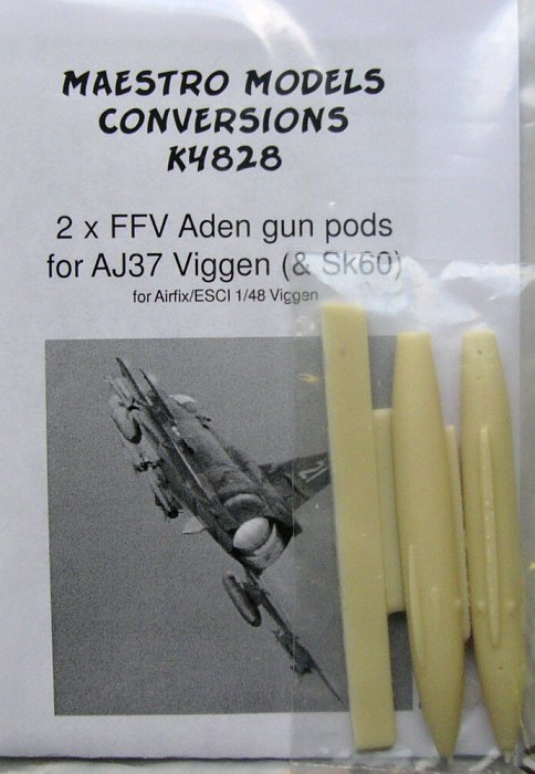 1/48 Aden canon pod for Viggen (2 pcs.)