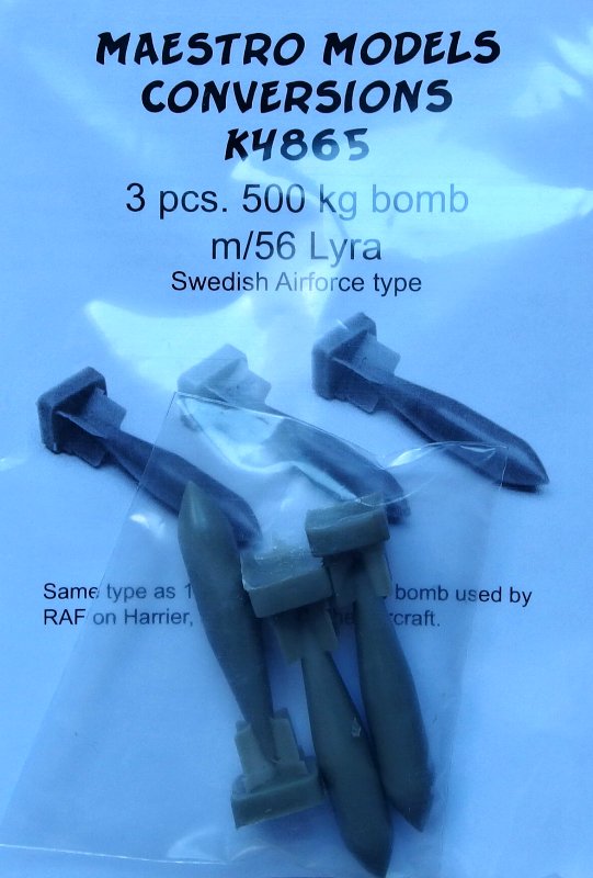 1/48 500kg bomb m/56 Lyra Swedish AF type (3 pcs.)