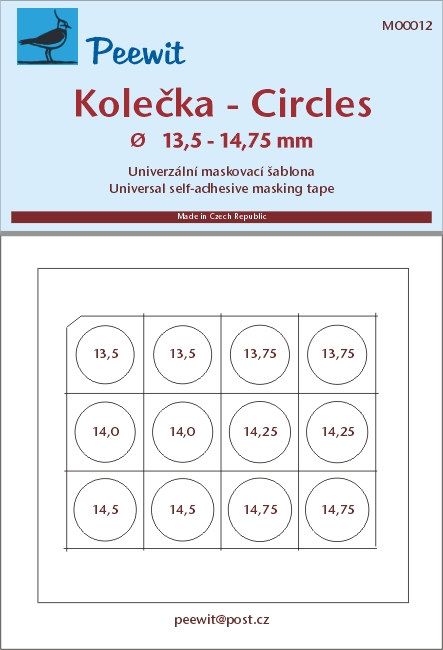 Universal mask - Circles (13,5 - 14,75 mm)