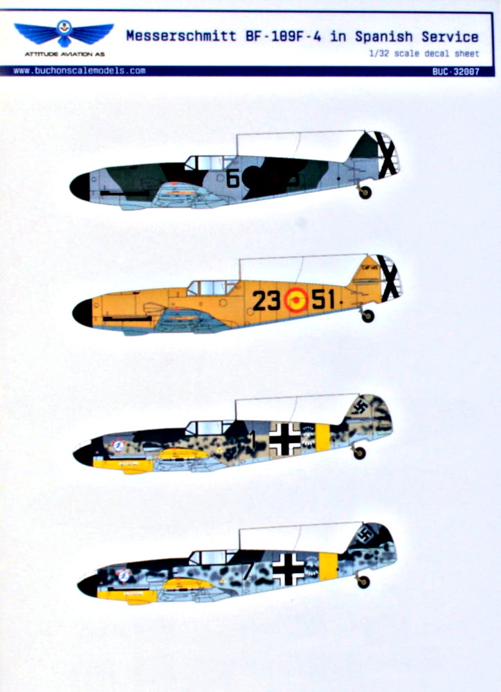 1/32 Decal Bf 109F-4 in Spanish service