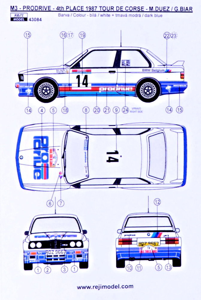 1/43 BMW M3 - 1987 Rally Tour de Corse