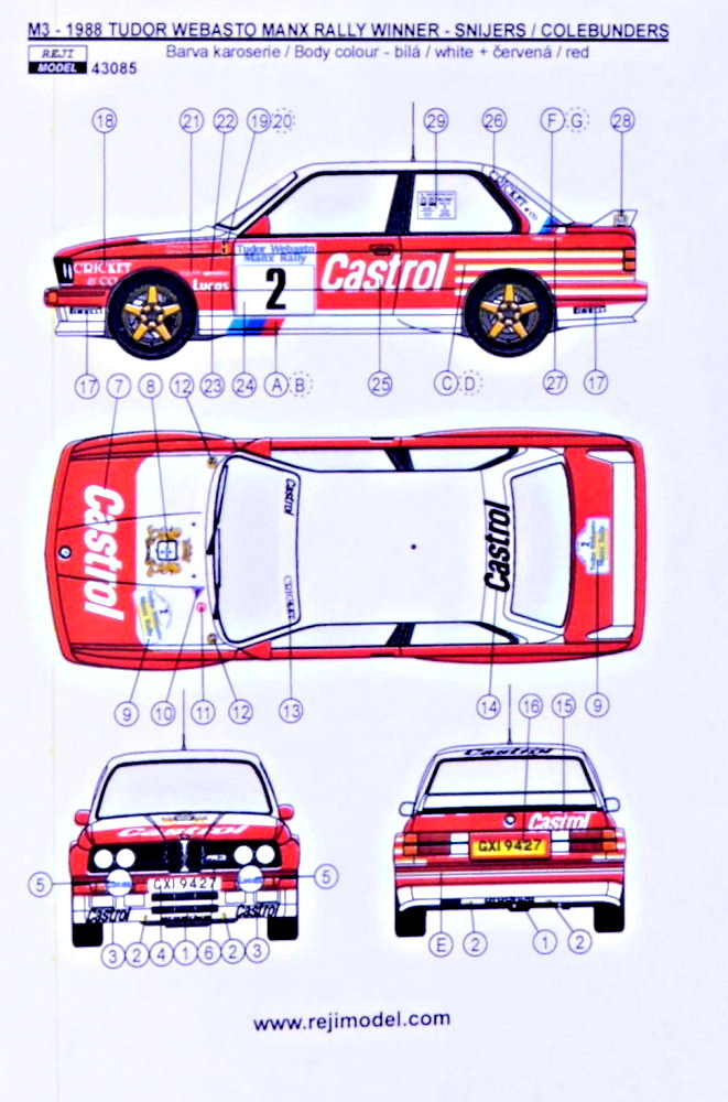 1/43 BMW M3 - 1988 Manx Rally winner