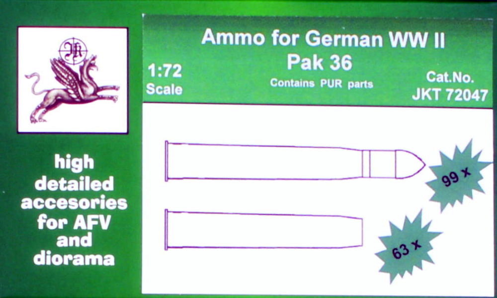 1/72 German WWII Pak 36 ammo 