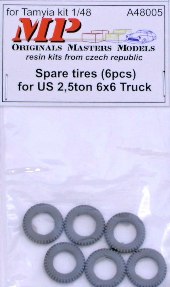1/48 Spare tires for US 2,5t 6x6 truck (6 pcs.)