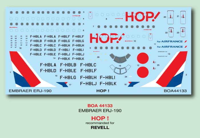 1/144 Decals Embraer ERJ-190 HOP! (REV)