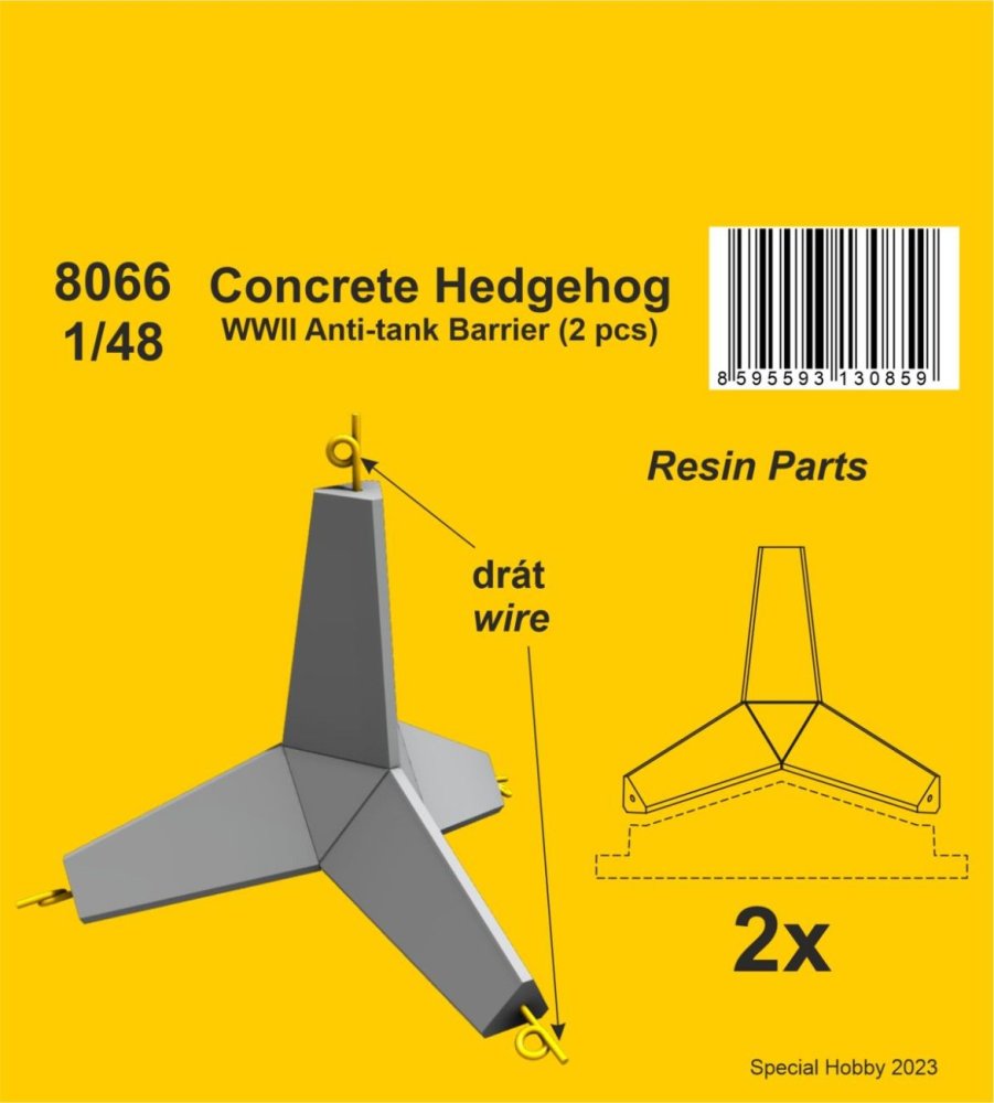 1/48 Concrete Hedgehog Anti-tank Barrier (2 pcs.)