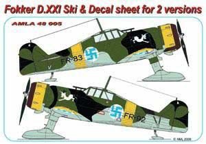 1/48 Fokker D.XXI Ski + decals for 2 versions