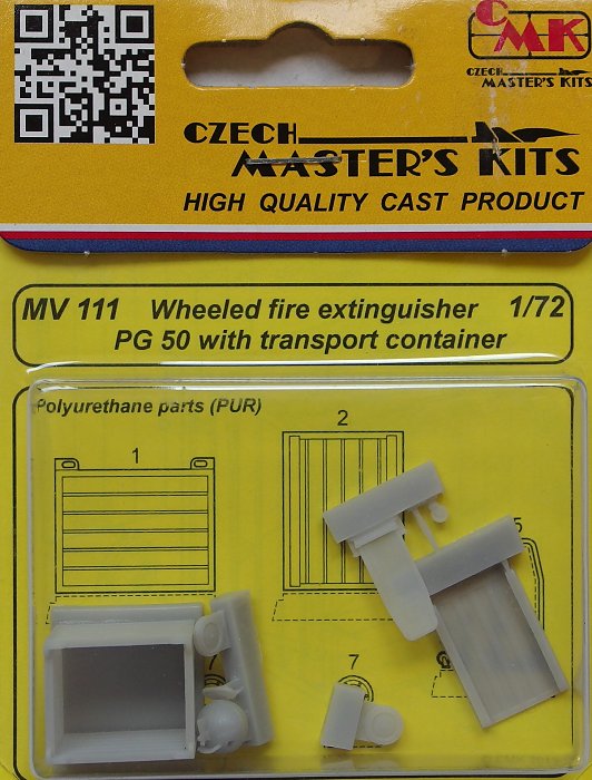 1/72 Wheeled fire exting. PG50 w/ transp.container
