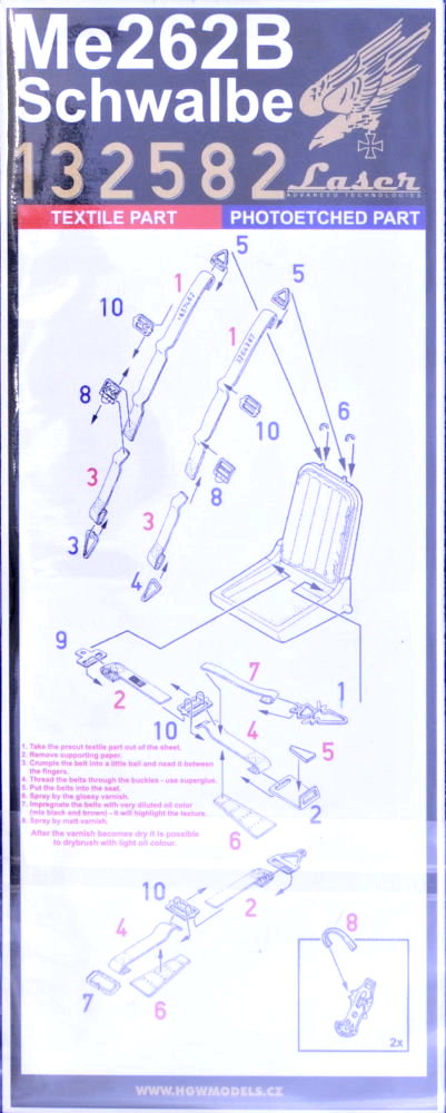 1/32 Seatbelts Me262B Schwalbe (laser&PE)