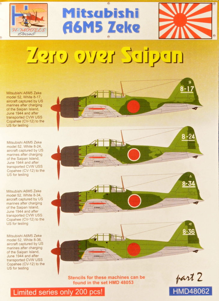 1/48 Decals Mitsubishi A6M5 Zeke over Saipan Pt.1