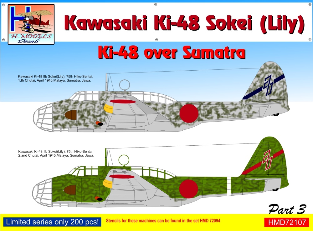1/72 Decals Ki-48 Sokei (Lily) over Sumatra Part 3