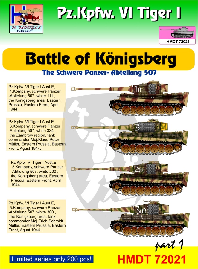 1/72 Decals Pz.Kpfw.VI Tiger I Battle Königsberg 1