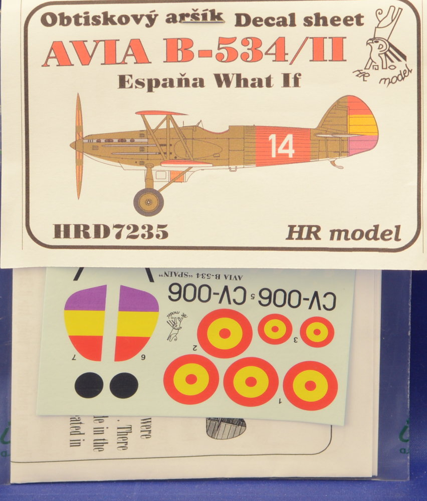 1/72 Decals Avia B-534/II (Spain - What If)