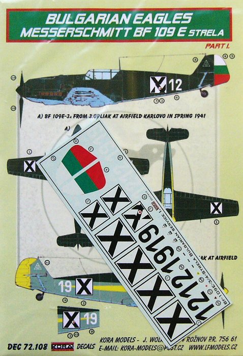 1/72 Decals Bf 109E Strela (Bulgarian Service I.)