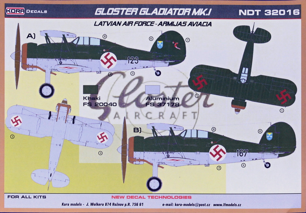 1/32 Decals Gloster Gladiator Mk.I Latvian AF