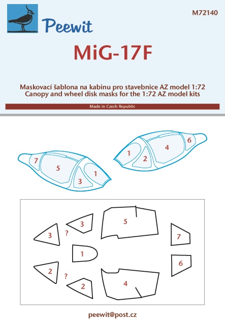1/72 Canopy mask MiG-17F (AZ MODEL)