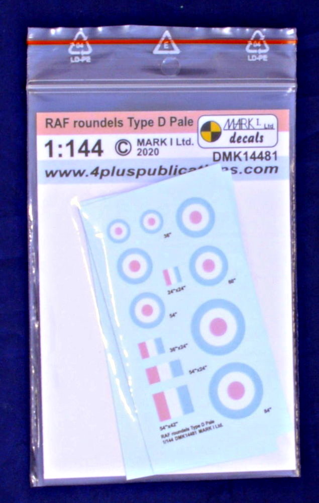 1/144 Decals RAF roundels Type D Pale (2 sets)
