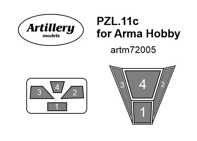 1/72 Masks for PZL.11c (ARMA HOBBY)