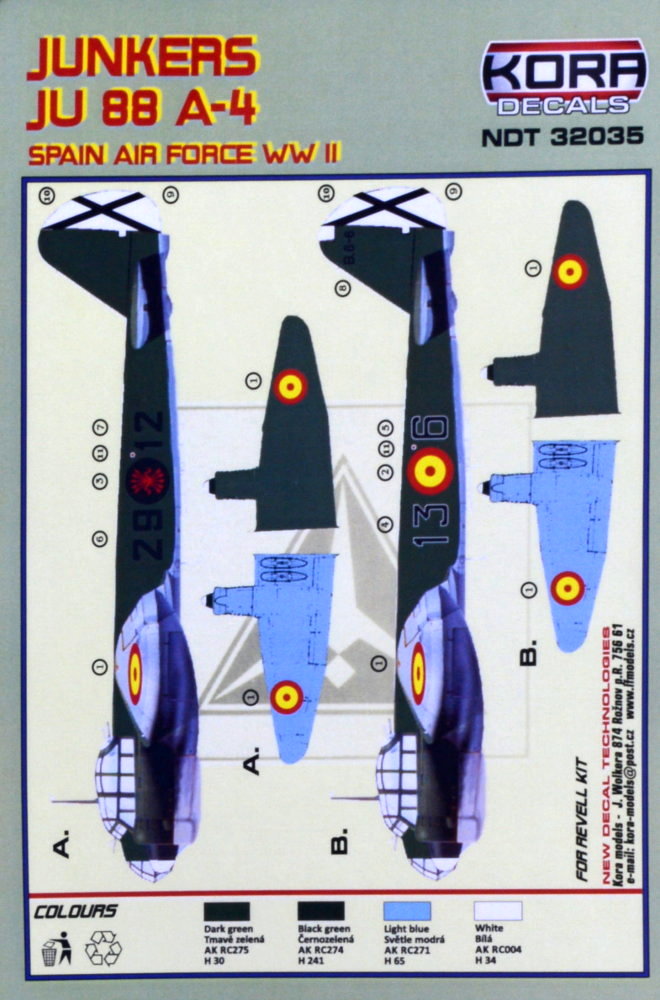 1/32 Decals Junkers Ju 88A-4 Spanish A.F. WWII