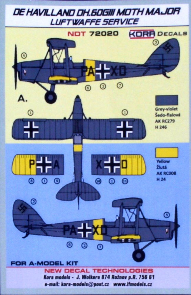 1/72 Decals DH.60GIII Moth Major Luftwaffe Service