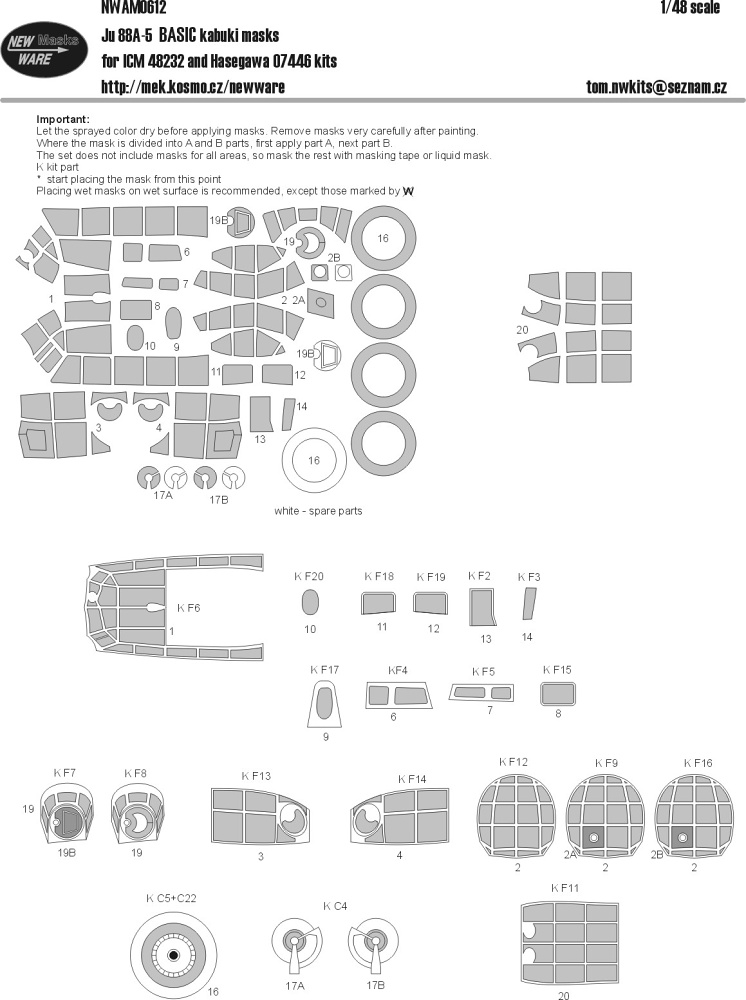 1/48 Mask Ju 88a-5 BASIC (ICM 48232, HAS 07446)