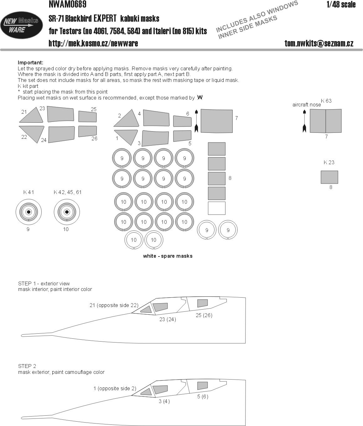 1/48 Mask SR-71 Blackbird EXPERT (TESTOR/ITALERI)