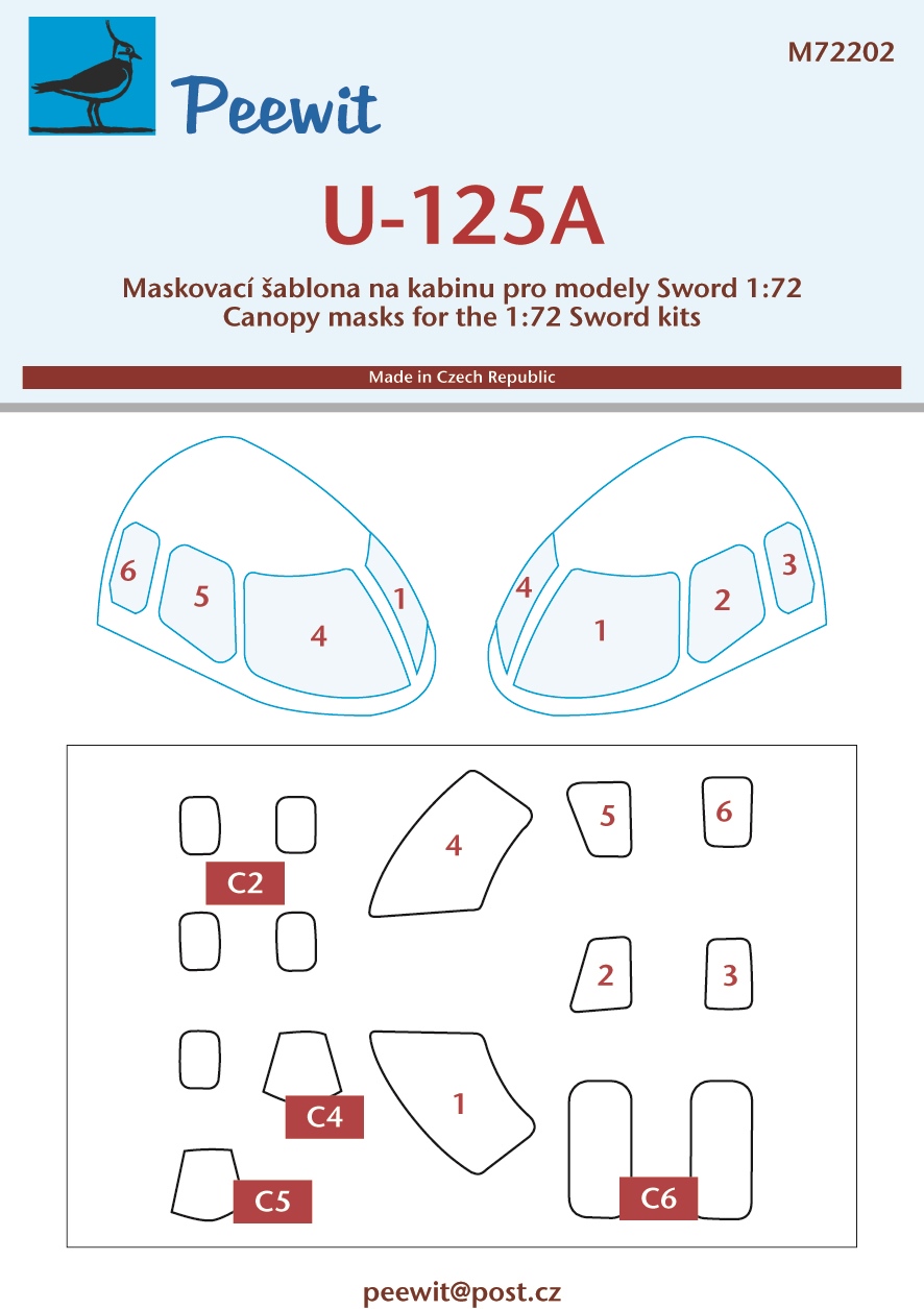 1/72 Canopy mask U-125 (SWORD)