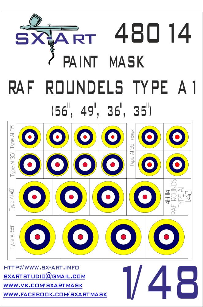 1/48 RAF Roundels Type A1 Painting Mask