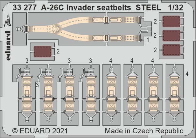 1/32 A-26C Invader seatbelts STEEL (HOBBYB)