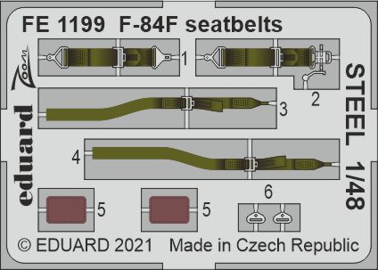 1/48 F-84F seatbelts STEEL (KIN)