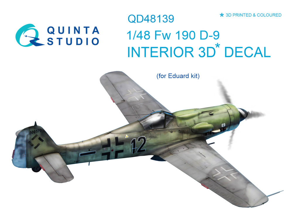 1/48 Fw 190 D-9 3D-Printed & colour Interior (EDU)