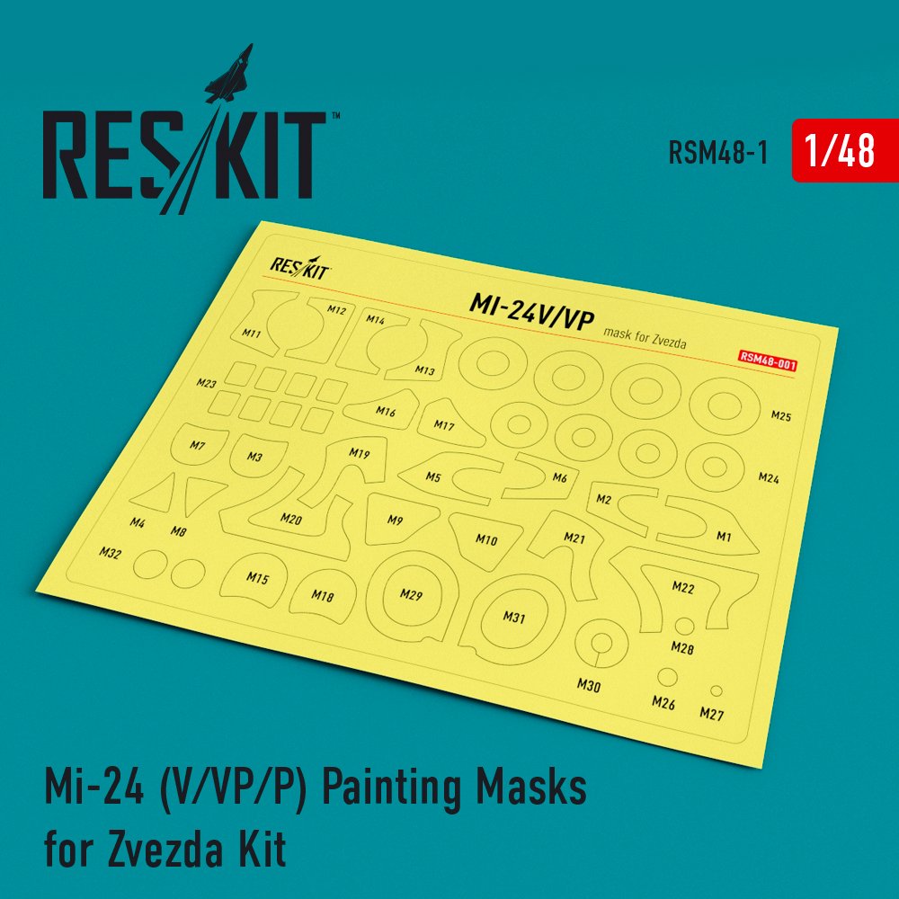 1/48 Mi-24 (V/VP/P) Painting Masks (ZVE)