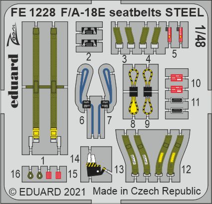 1/48 F/A-18E seatbelts STEEL (HOBBYB)