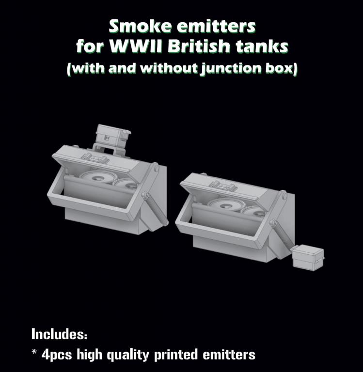 1/35 Smoke emitters for British WWII tanks (4 pcs)