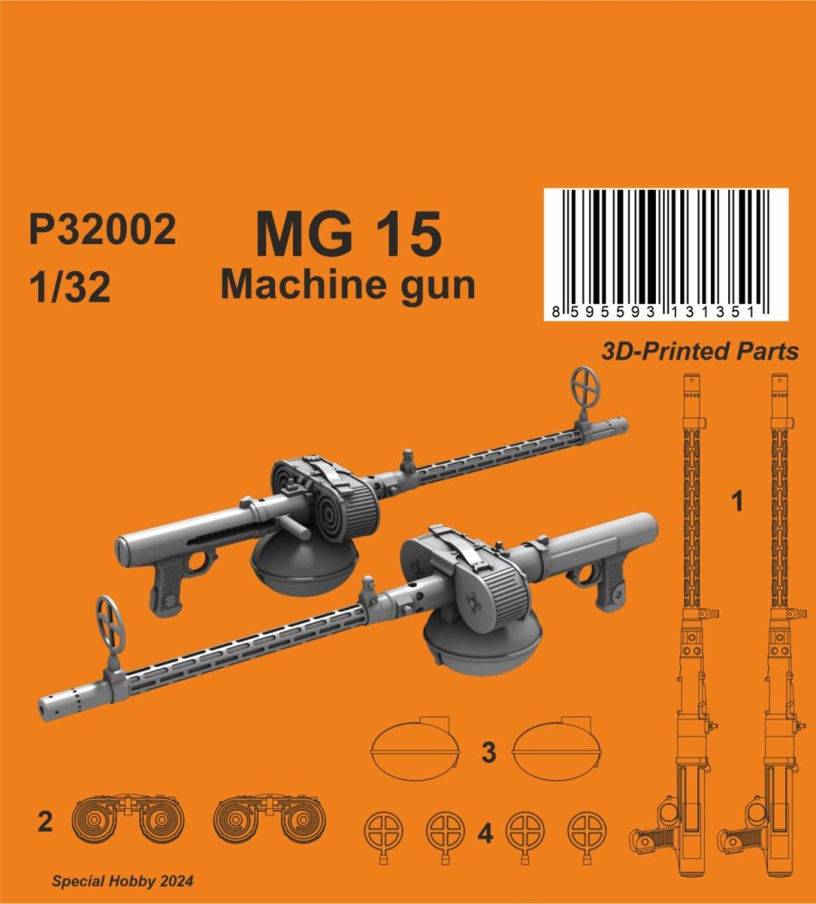 1/32 MG 15 Machie Gun (3D-Printed)