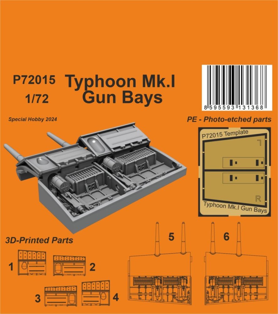 1/72 Typhoon Mk.I Gun Bays (3D-Printed)