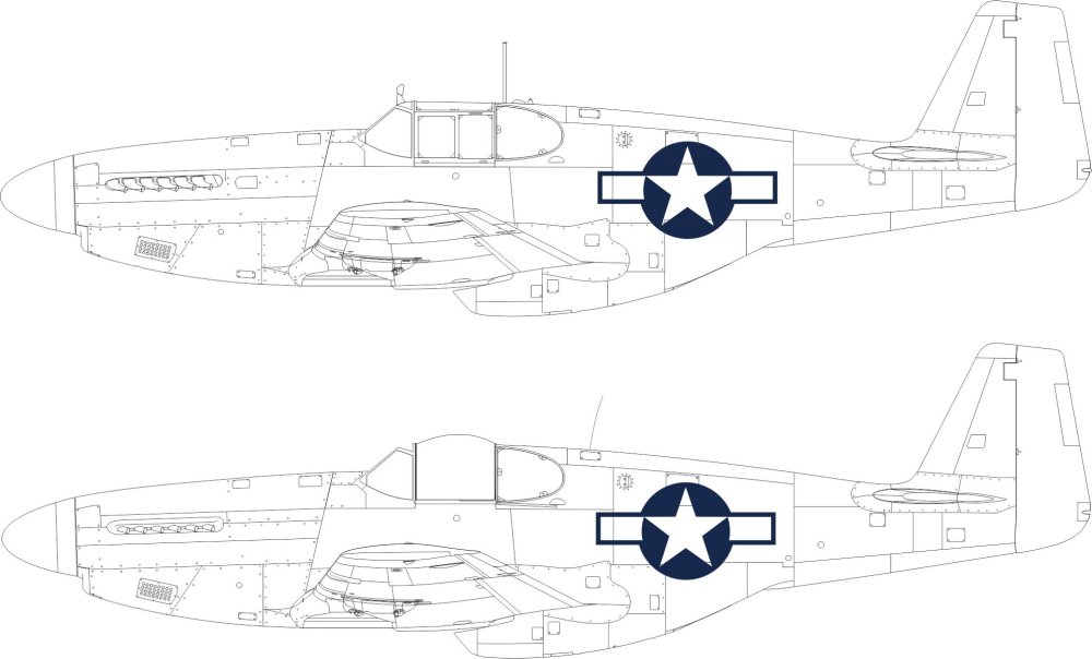 Mask 1/48 P-51B/C US national insignia (EDU)