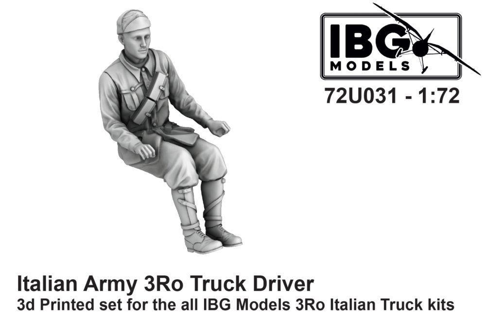1/72 Italian Army 3Ro Truck Driver (3D Print.fig.)