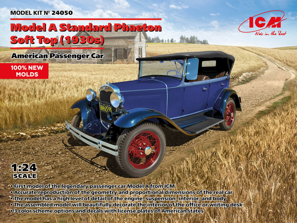 1/24 Model A Standard Phaeton Soft Top (1930s)