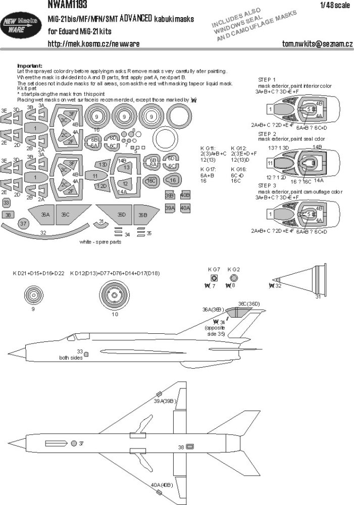 1/48 Mask MiG-21 bis/MF/MFN/SMT ADVANCED (EDU)