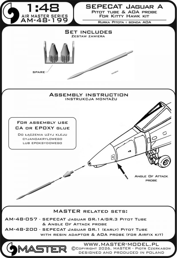 1/48 SEPECAT Jaguar A - Pitot tube w/ adaptor&AOA