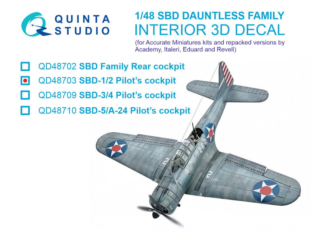 1/48 SBD-1/2 Dauntless Pilot's cockp.(ACCUR/ACAD)