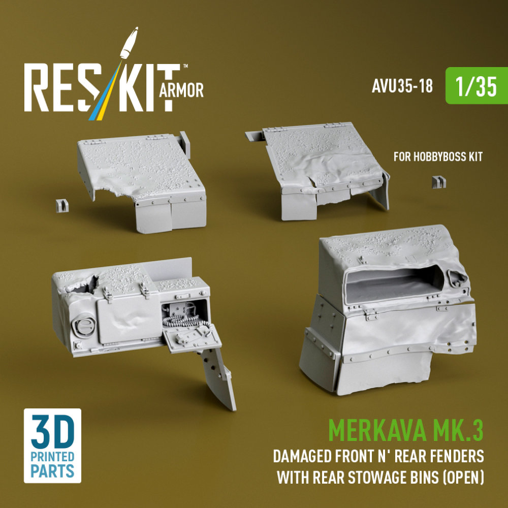 1/35 Merkava Mk.3 Damaged Front&Rear fenders w/ b.