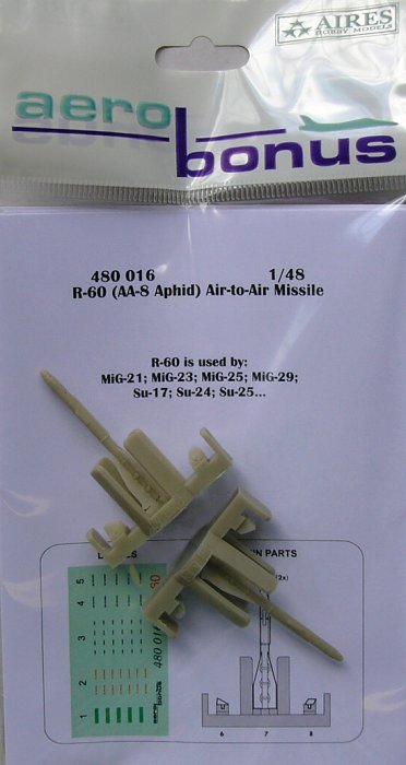 1/48 R-60 (AA-8 Aphid) air-to-air missiles