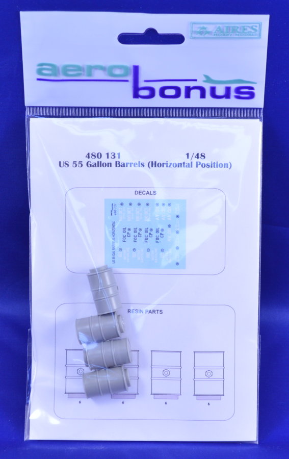 1/48 US 55 gallon barrels (horizontal position)