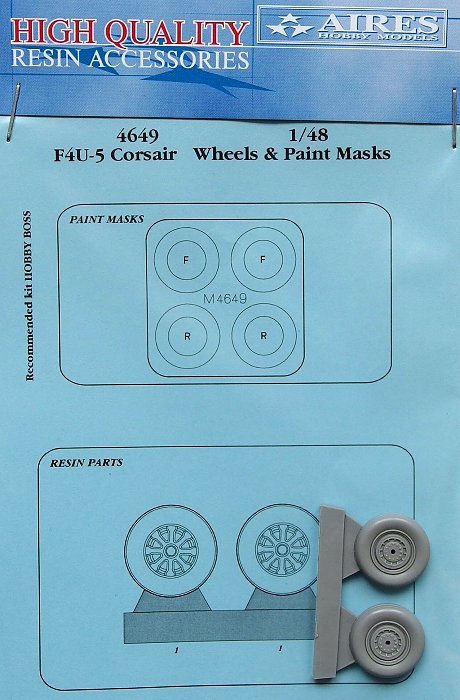 1/48 F4U-5 Corsair wheels & paint masks (HOBBYB)