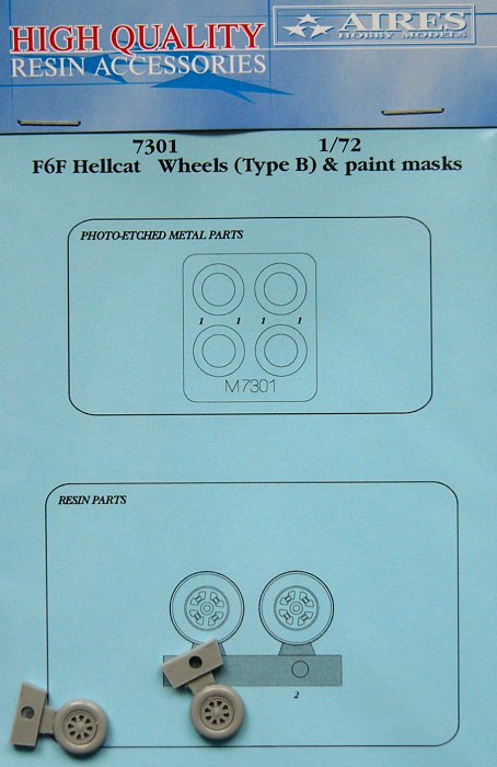 1/72 F6F Hellcat wheels (type B) & paint masks