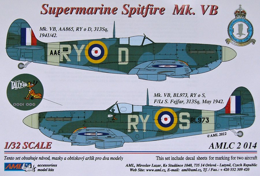 1/32 Decals Supermarine Spitfire Mk.VB Part I.