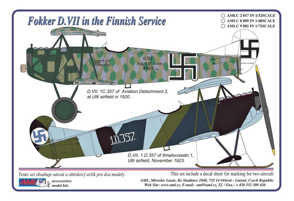 1/32 Decals Fokker D.VII in the Finnish service